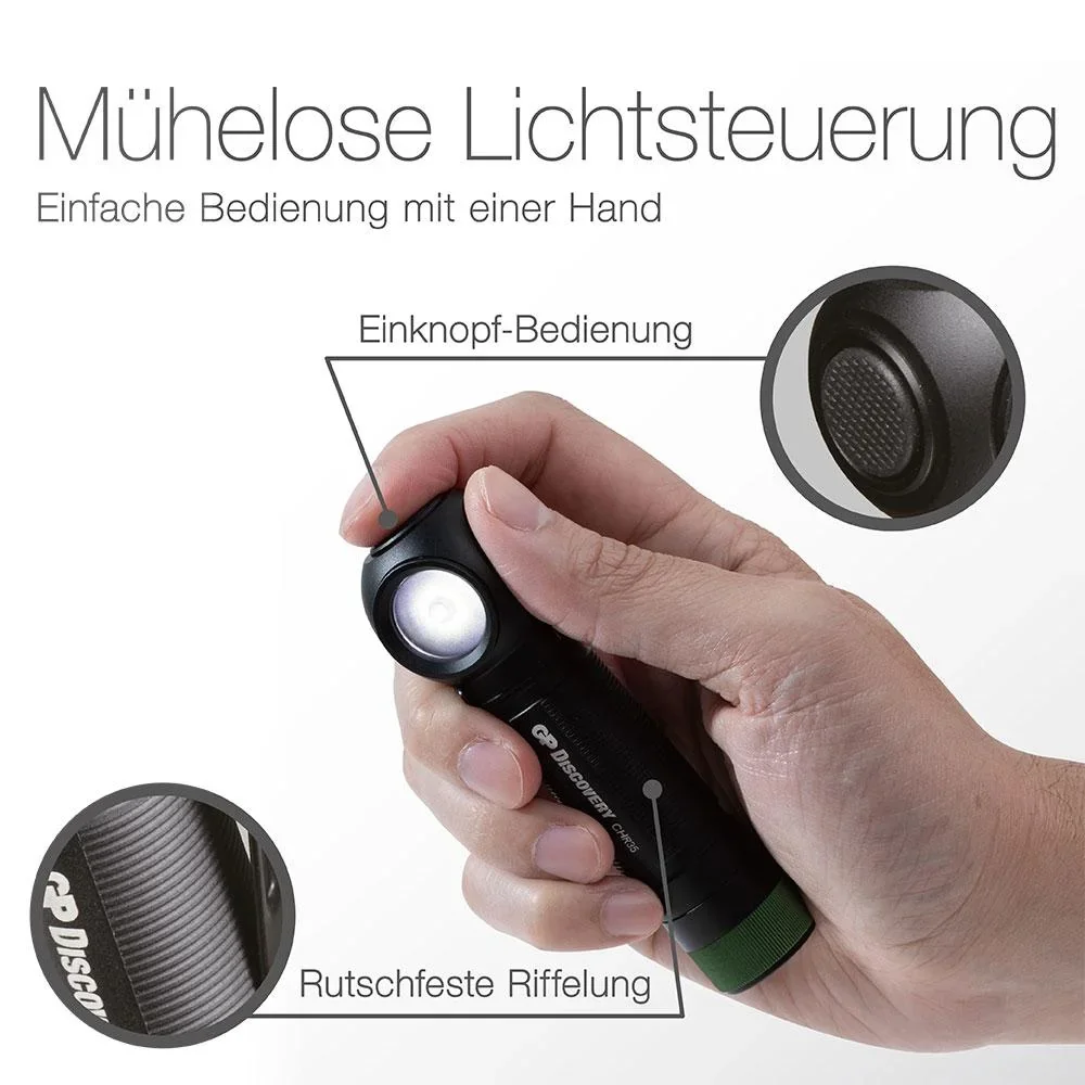 DISCOVERY Akku 2in1 Stirnleuchte und Taschenlampe mit Magnetbefestigung und 600 Lumen, IPX4 - 6
