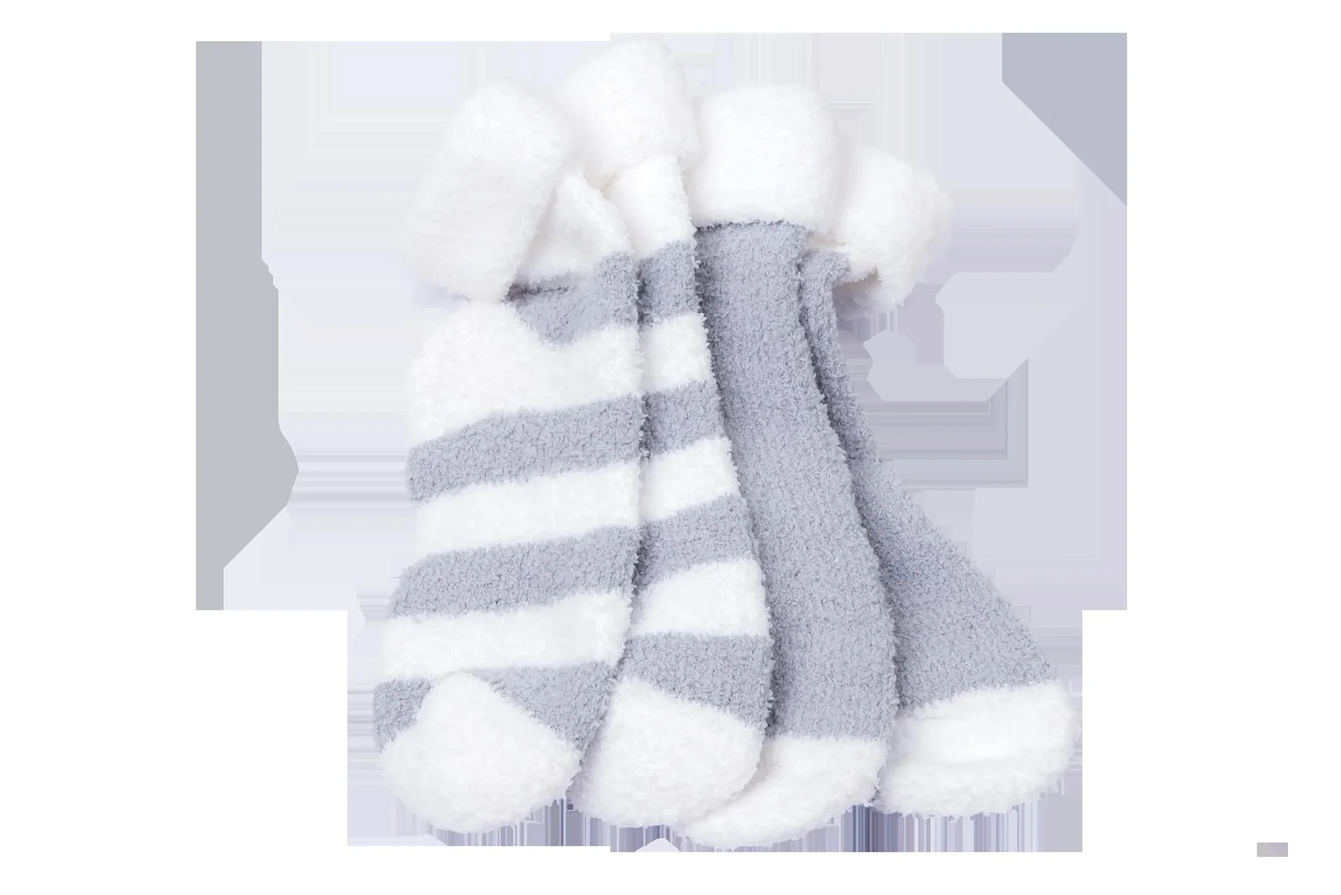 Kuschelsocke für Damen, Farbe grau/wollweiß, Gr.35/38 - 3