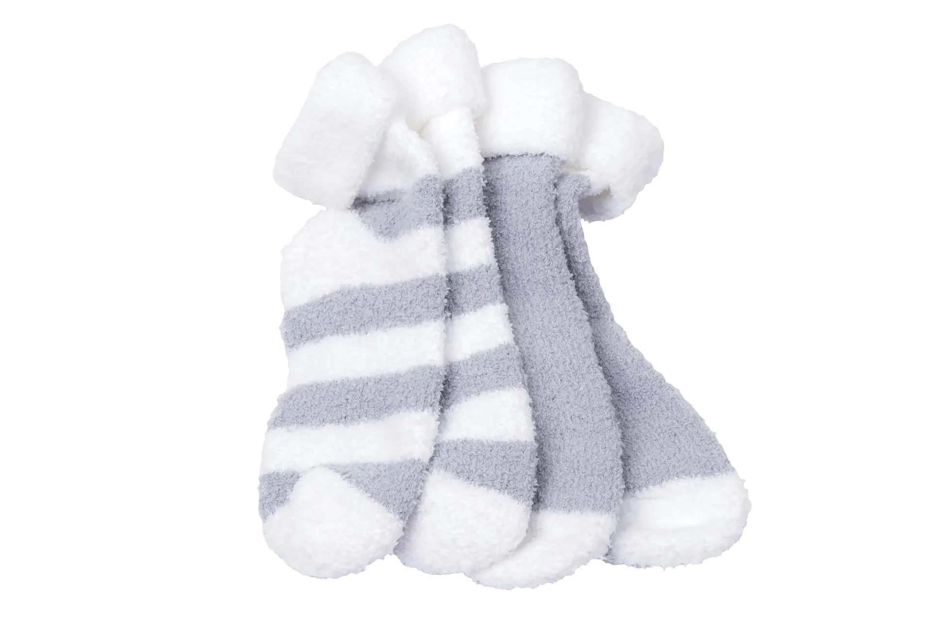 Kuschelsocke für Damen, Farbe grau/wollweiß, Gr.35/38 - 6