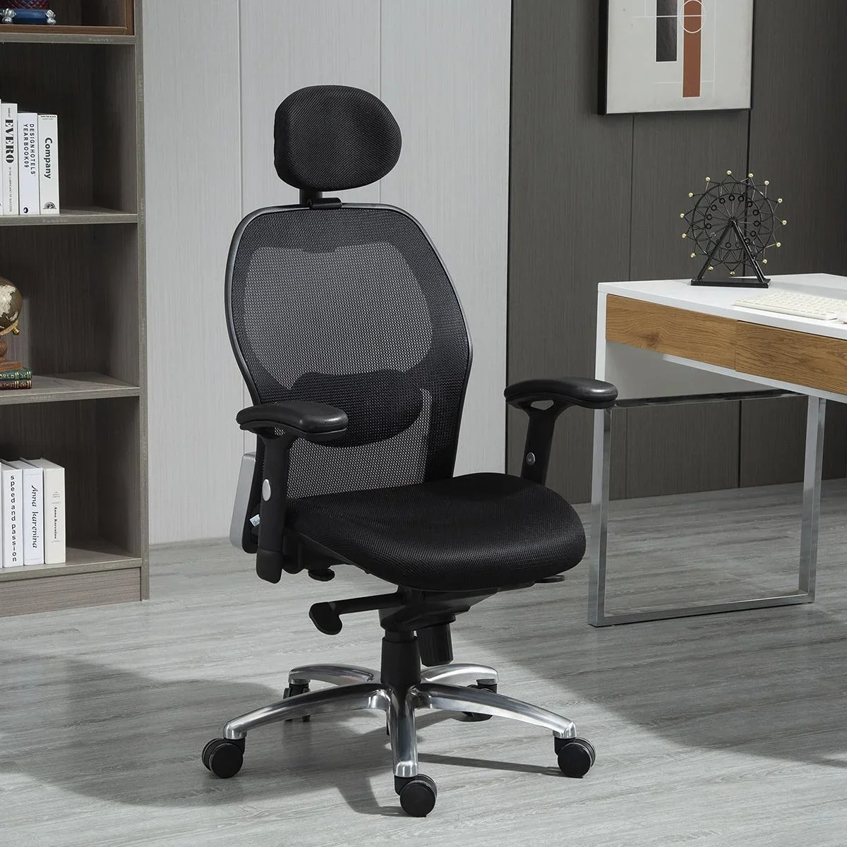 Bürostuhl Schreibtischstuhl Computerstuhl PC Stuhl Home-Office-Stuhl mit Wippenfunktion Kopflehne höhenverstellbar ergon - 2