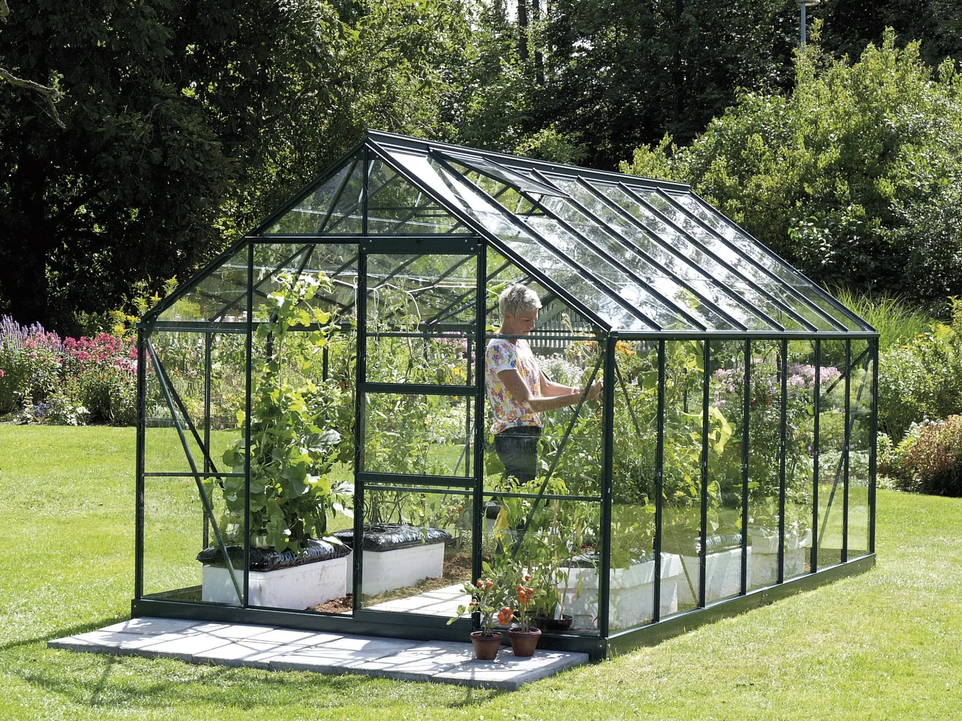 Gewächshaus Merkur 11500 ESG 3 mm, Farbe smaragd - 0