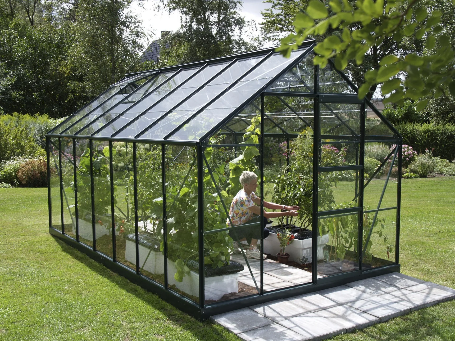Gewächshaus Merkur 11500 ESG 3 mm, Farbe smaragd - 2