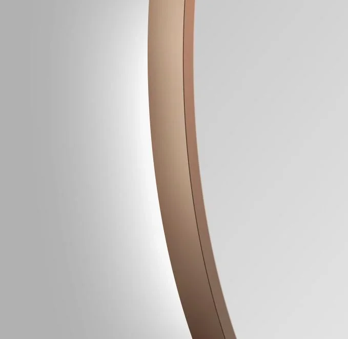 Dekorativer runder Wandspiegel mit indirekter LED Beleuchtung in kupfer matt Ø 80 cm - 2