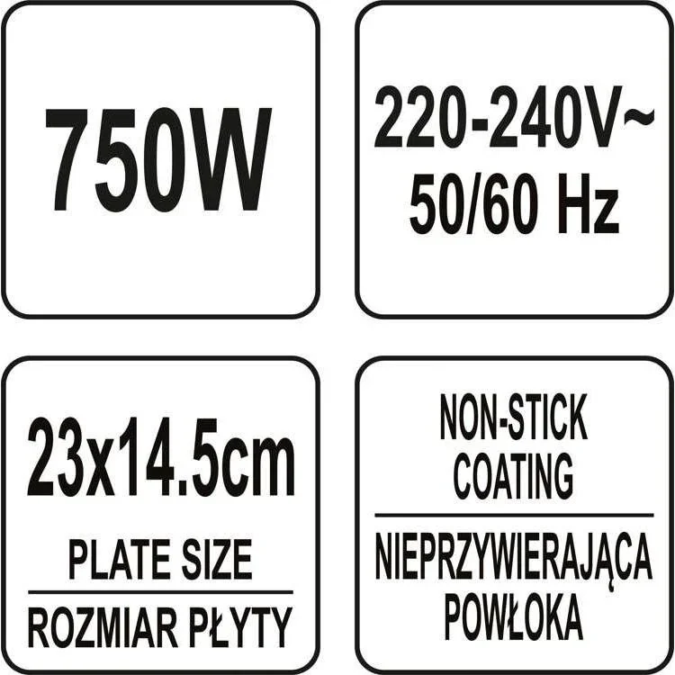 Toastmaschine / Panini-Grill - 750W - Antihaftbeschichtung - 3