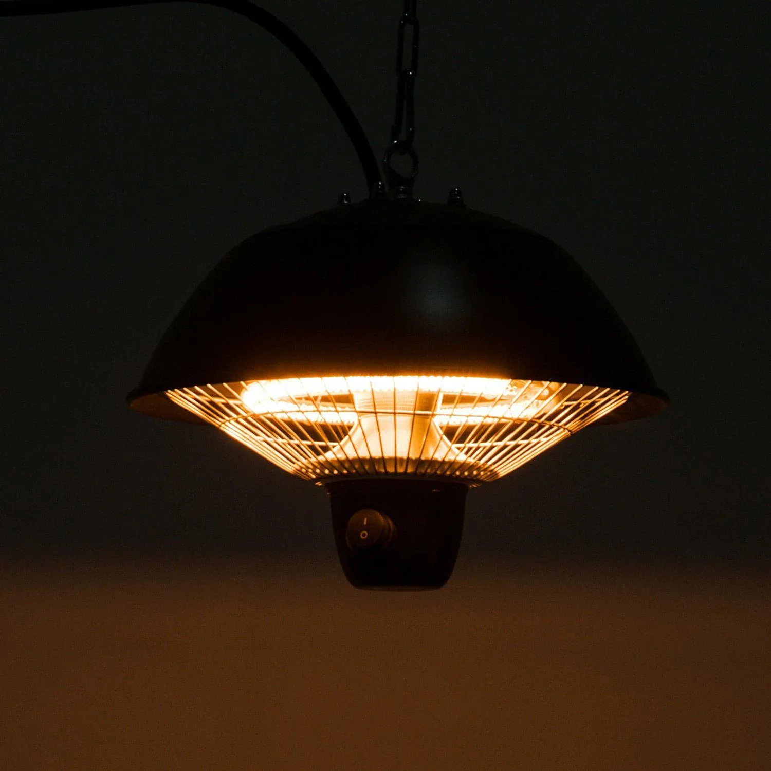 Deckenheizstrahler Heizstrahler 600W Schwarz Ø25 - 4