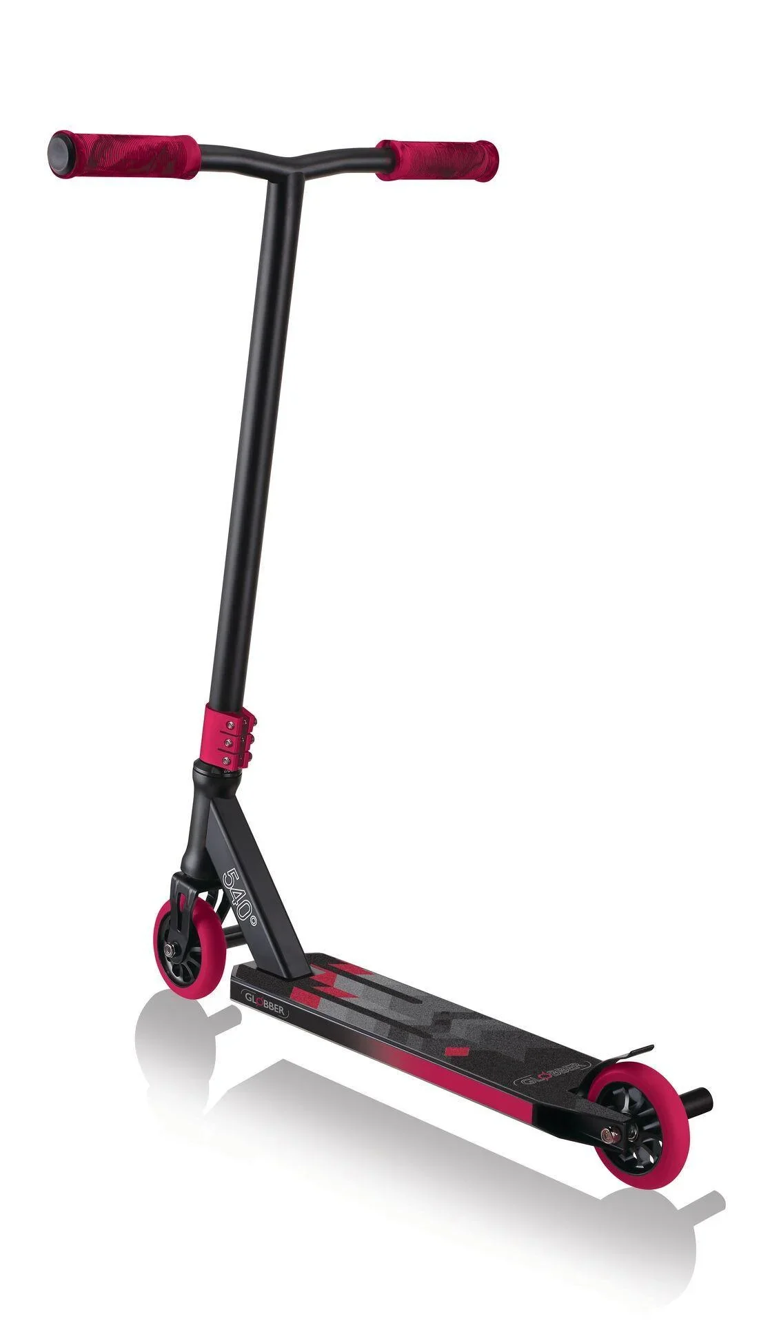 STUNTSCOOTER GS 540, Freestyle Kickroller, 100 mm, ABEC 7, verstärkter Lenker, 360°- Lenkung, schwarz-rot - 2