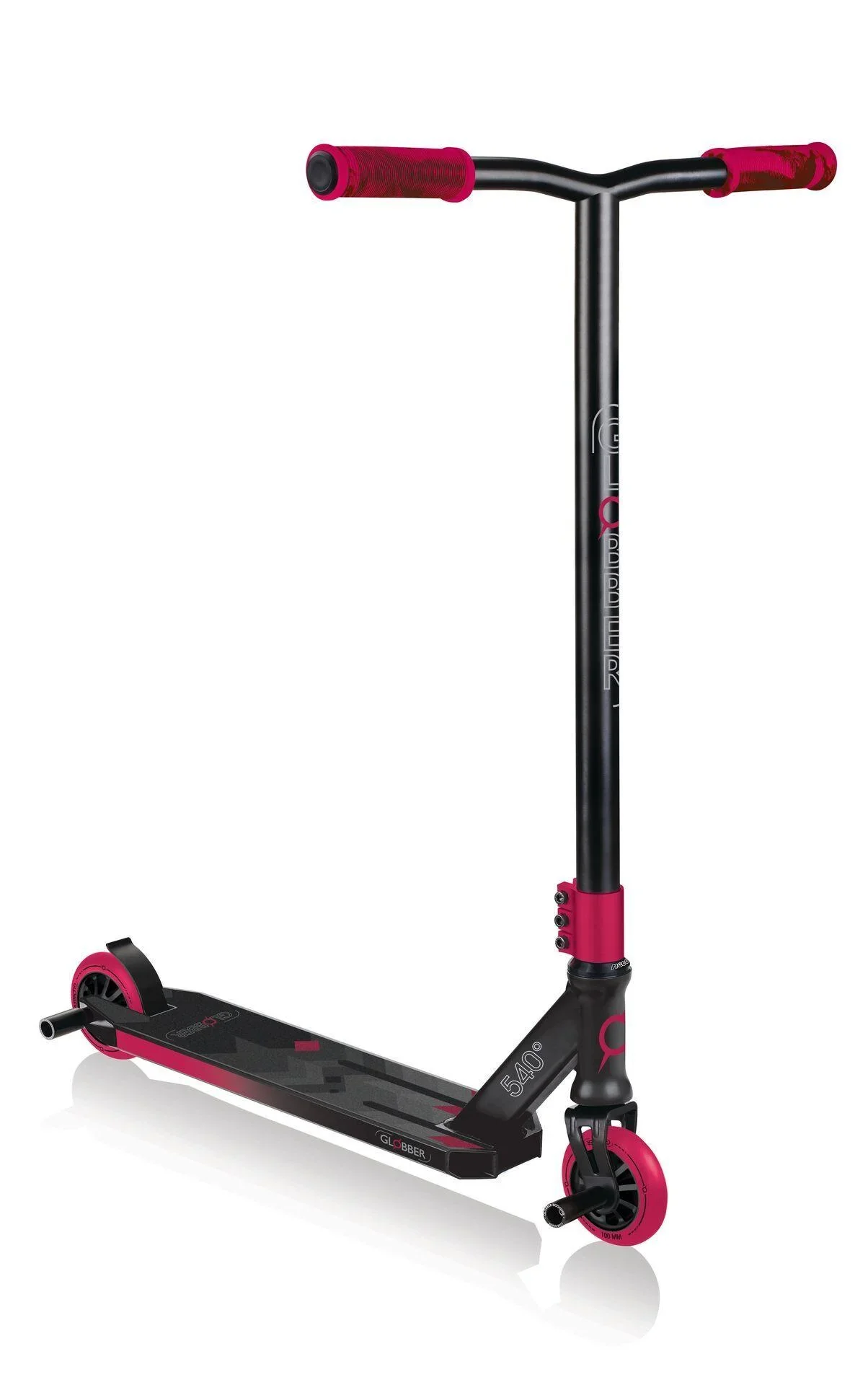 STUNTSCOOTER GS 540, Freestyle Kickroller, 100 mm, ABEC 7, verstärkter Lenker, 360°- Lenkung, schwarz-rot - 4