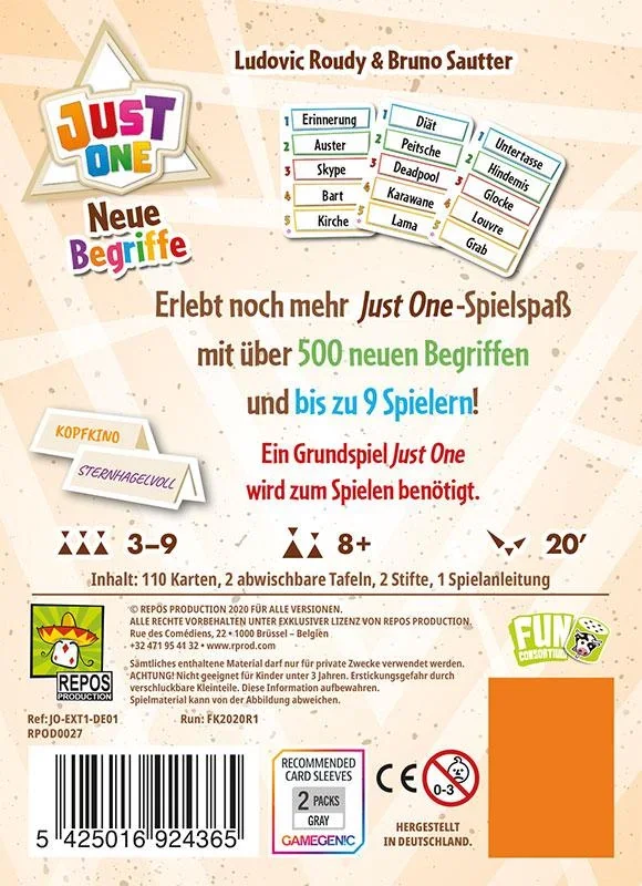 Gesellschaftsspiel Just One - Neue Begriffe - 1