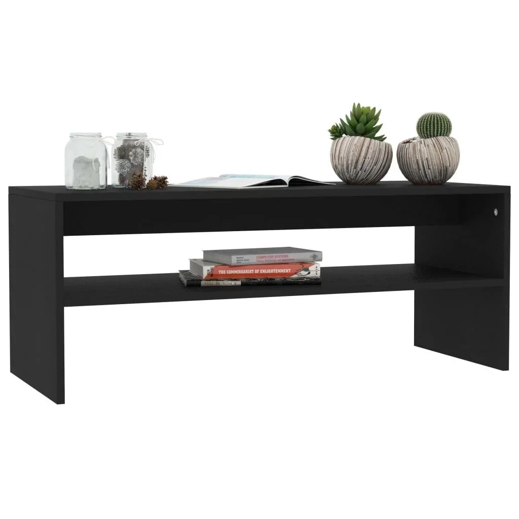Couchtisch 100x40x40 cm Spanplatte schwarz - 1