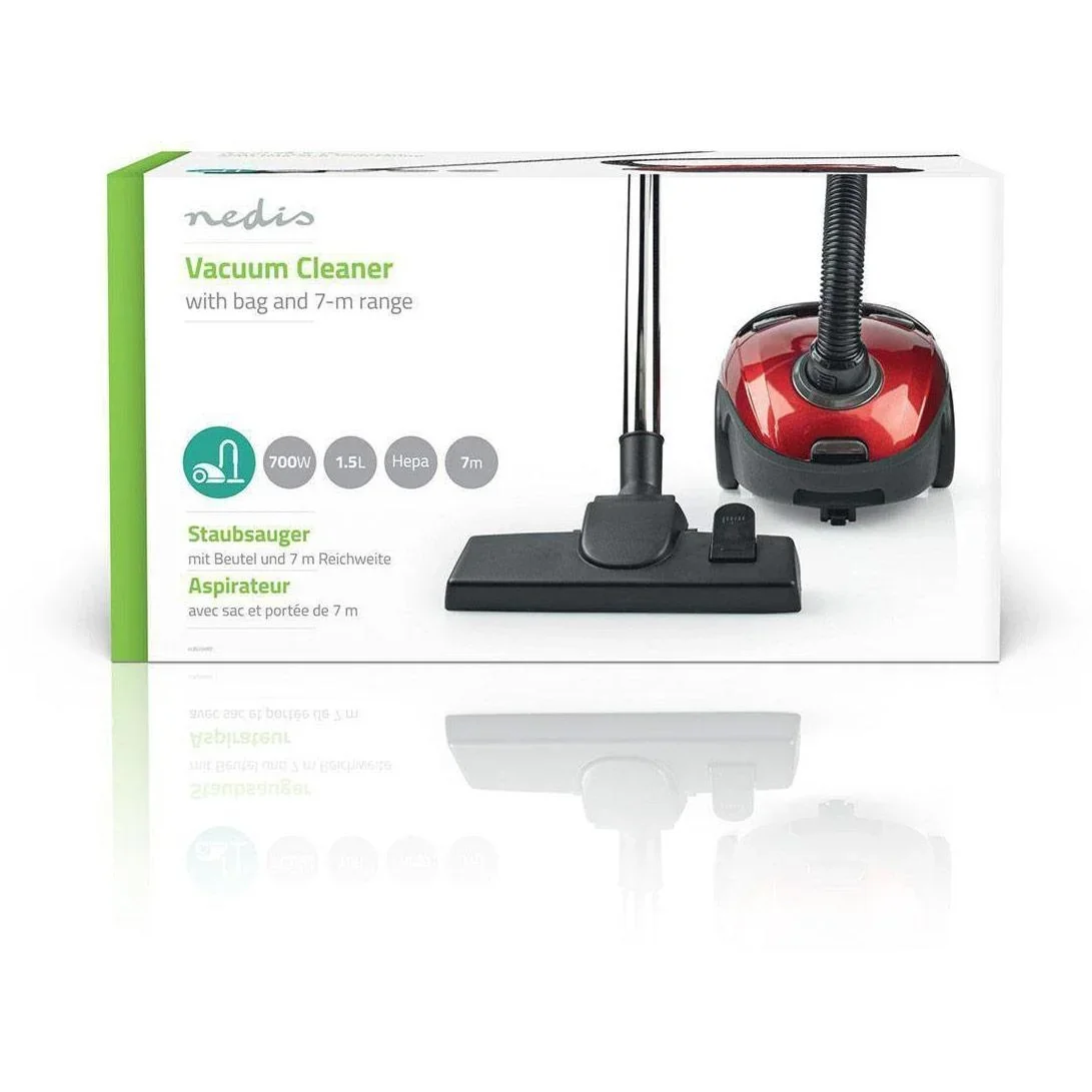 Nedis Staubsauger mit Beutel - 1,5 L - 700 W - 5m Kabellänge - 1