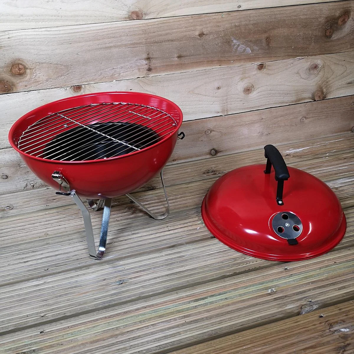 Wilderness Holzkohlegrill Kugelform - Rot - 1