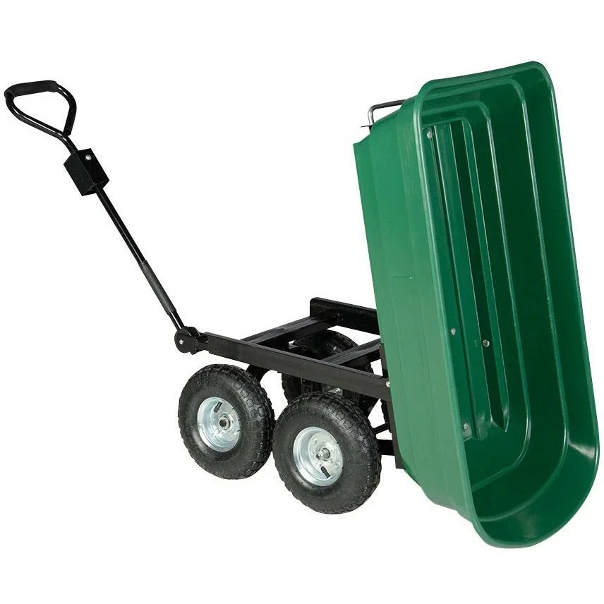 Anhänger mit grüner kippbarer Kunststofftonne - 0