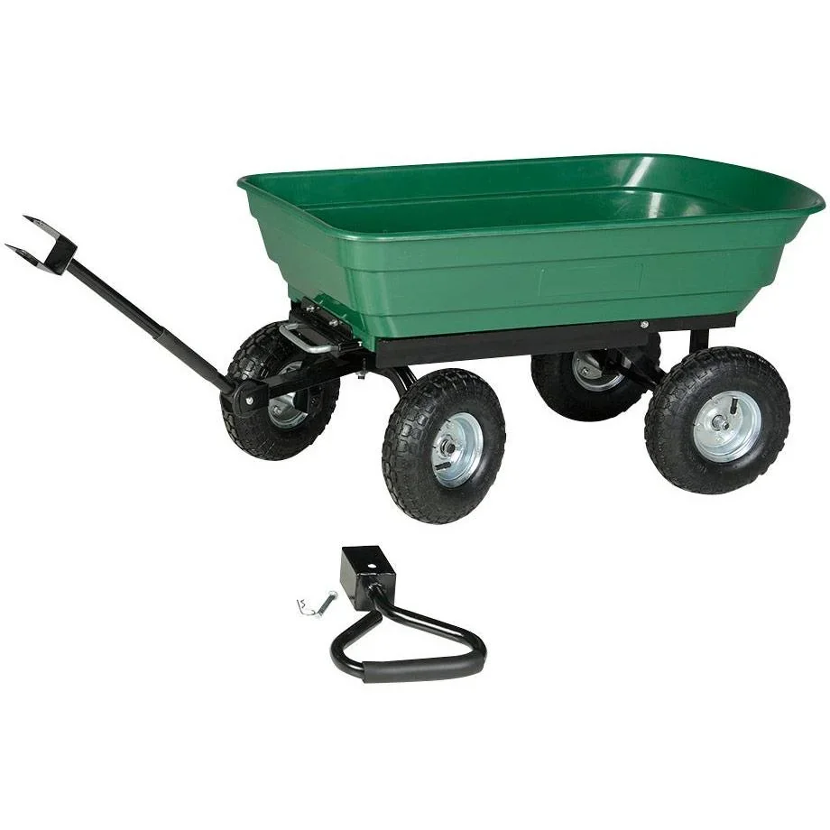 Anhänger mit grüner kippbarer Kunststofftonne - 2