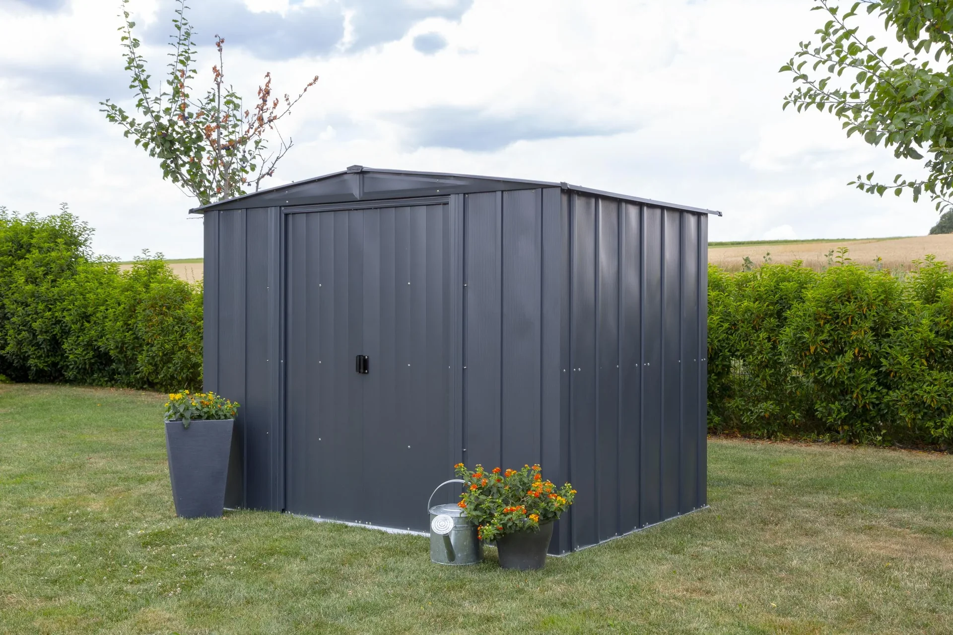 Metallgerätehaus, grau, 254x181x191 cm - 9