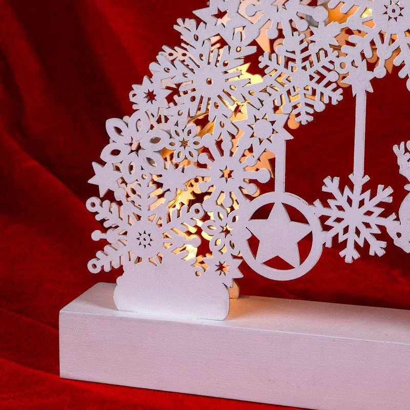 Kerze Bogen Weihnachten Schneeflocken Weiß - 1