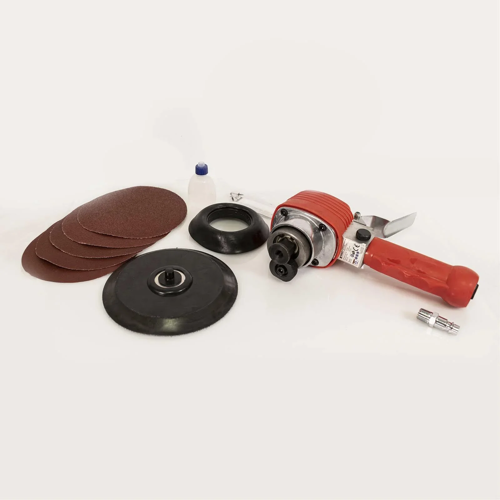 Druckluft-Exzenterschleifer mit 5 Schleifpads - 1