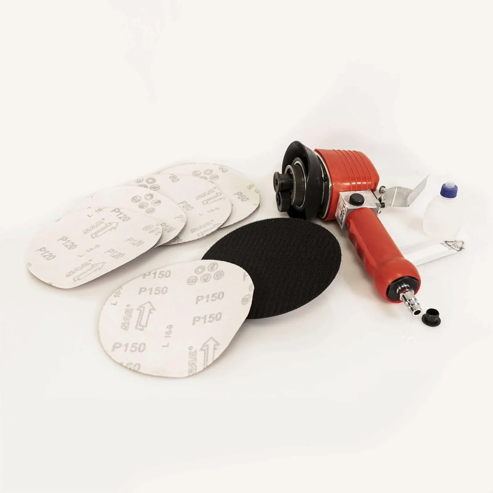 Druckluft-Exzenterschleifer mit 5 Schleifpads - 6