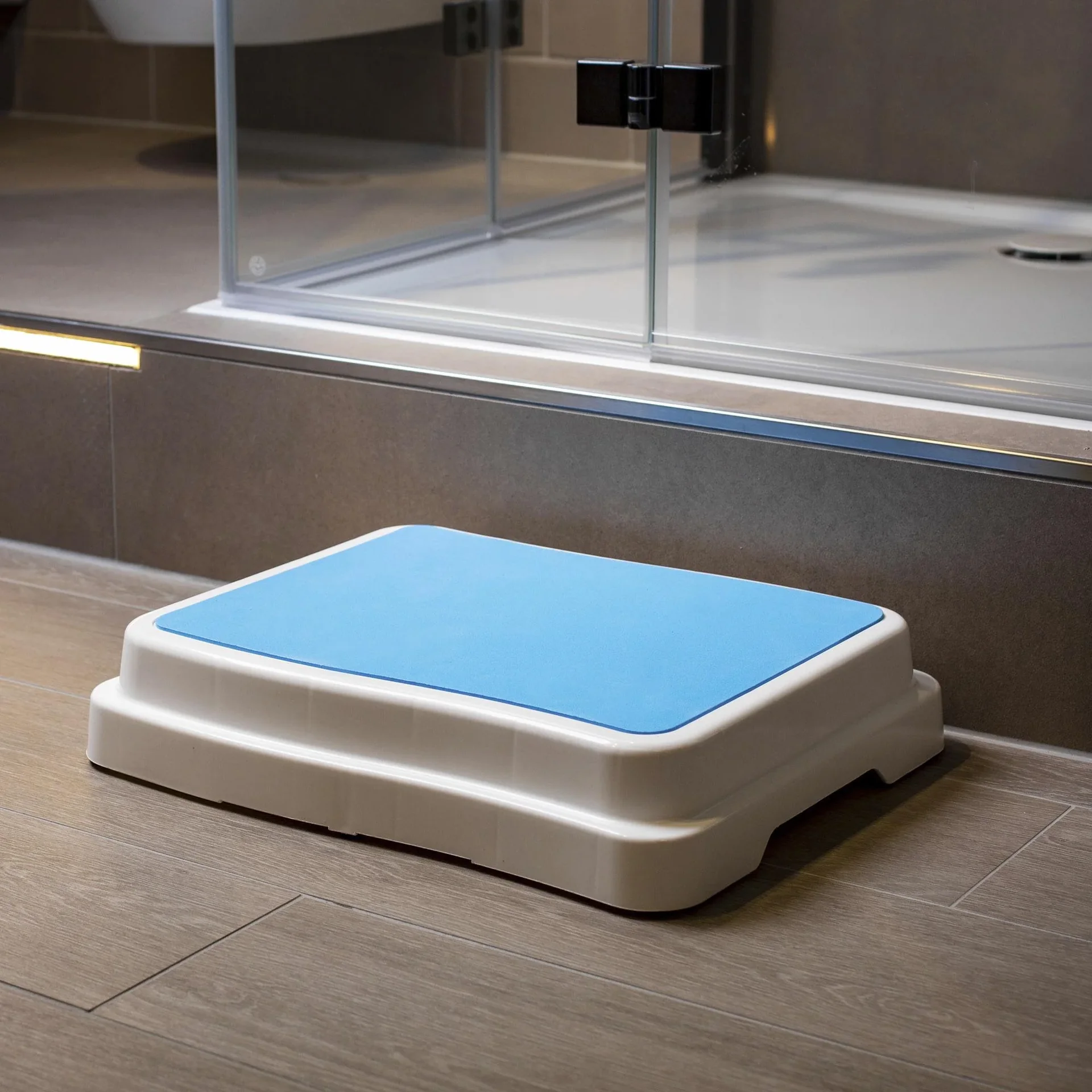 Badezimmer-Stufe, stapelbar, Weiß/Türkis - 0