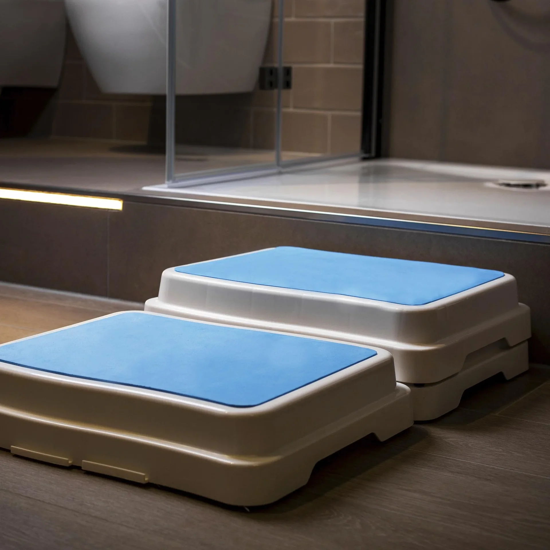 Badezimmer-Stufe, stapelbar, Weiß/Türkis - 5