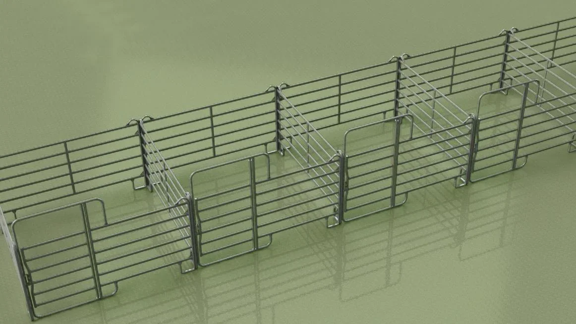 Weidepanel - Zaunelement mit Tor, 3,6 m Länge, Gesamthöhe 2,2 m - 2