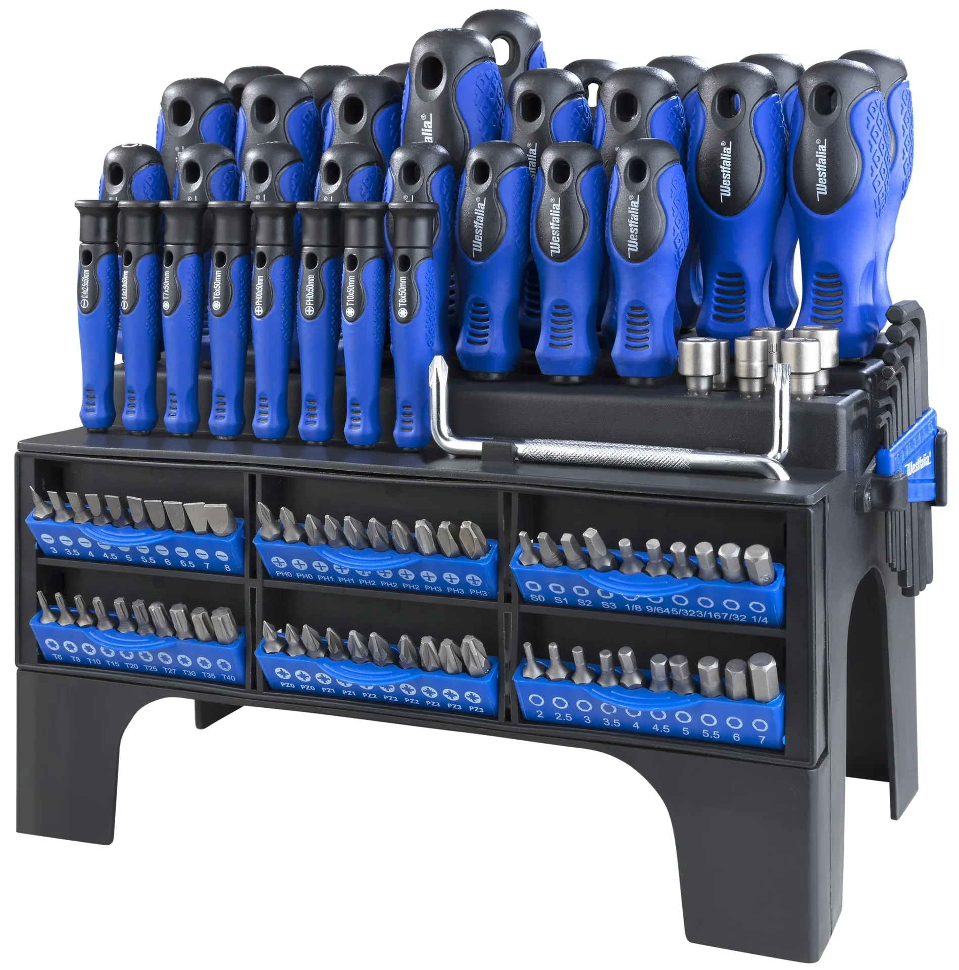 Schraubendreher- und Bit-Satz mit Halterung 116-teilig - 1