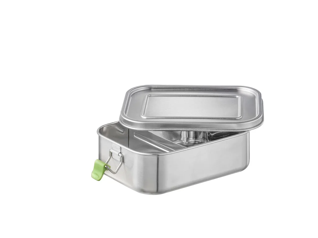 Hochwertige langlebige Edelstahl Lunchbox/Brotdose 1,1L inklusive Trennwand / auslaufsichere Frischhaltedose / Bento Box - 3