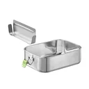 Hochwertige langlebige Edelstahl Lunchbox/Brotdose 1,1L inklusive Trennwand / auslaufsichere Frischhaltedose / Bento Box - 4