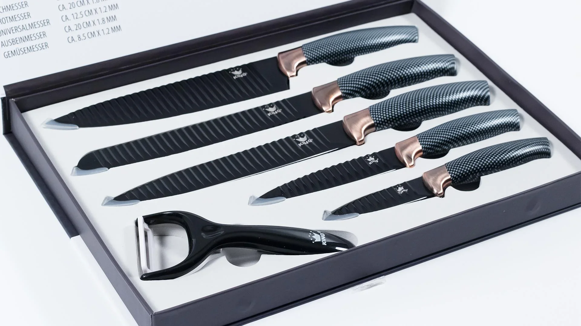 Messer-Set Carbon mit Sparschäler, 6-teilig - 1