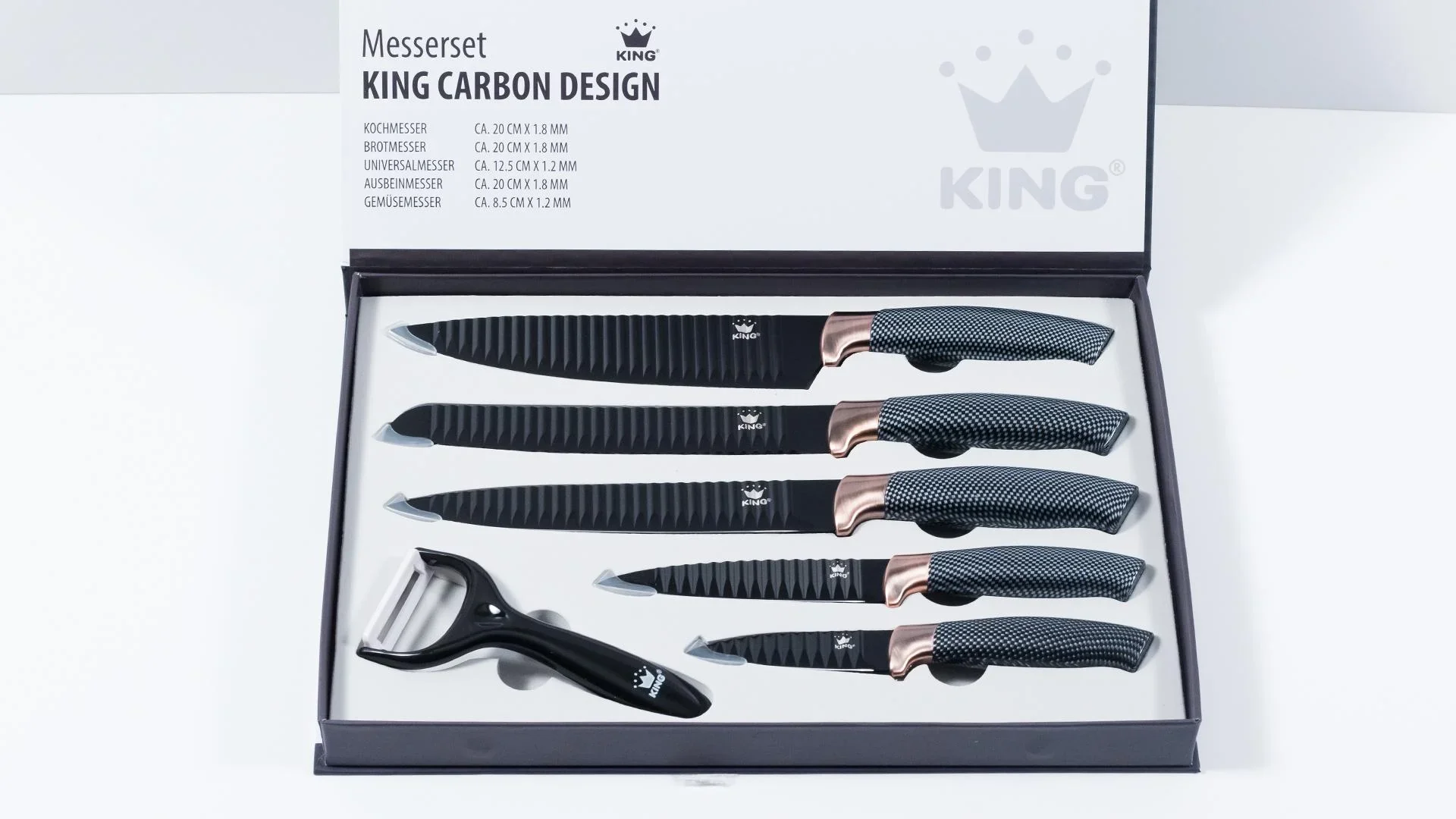 Messer-Set Carbon mit Sparschäler, 6-teilig - 8