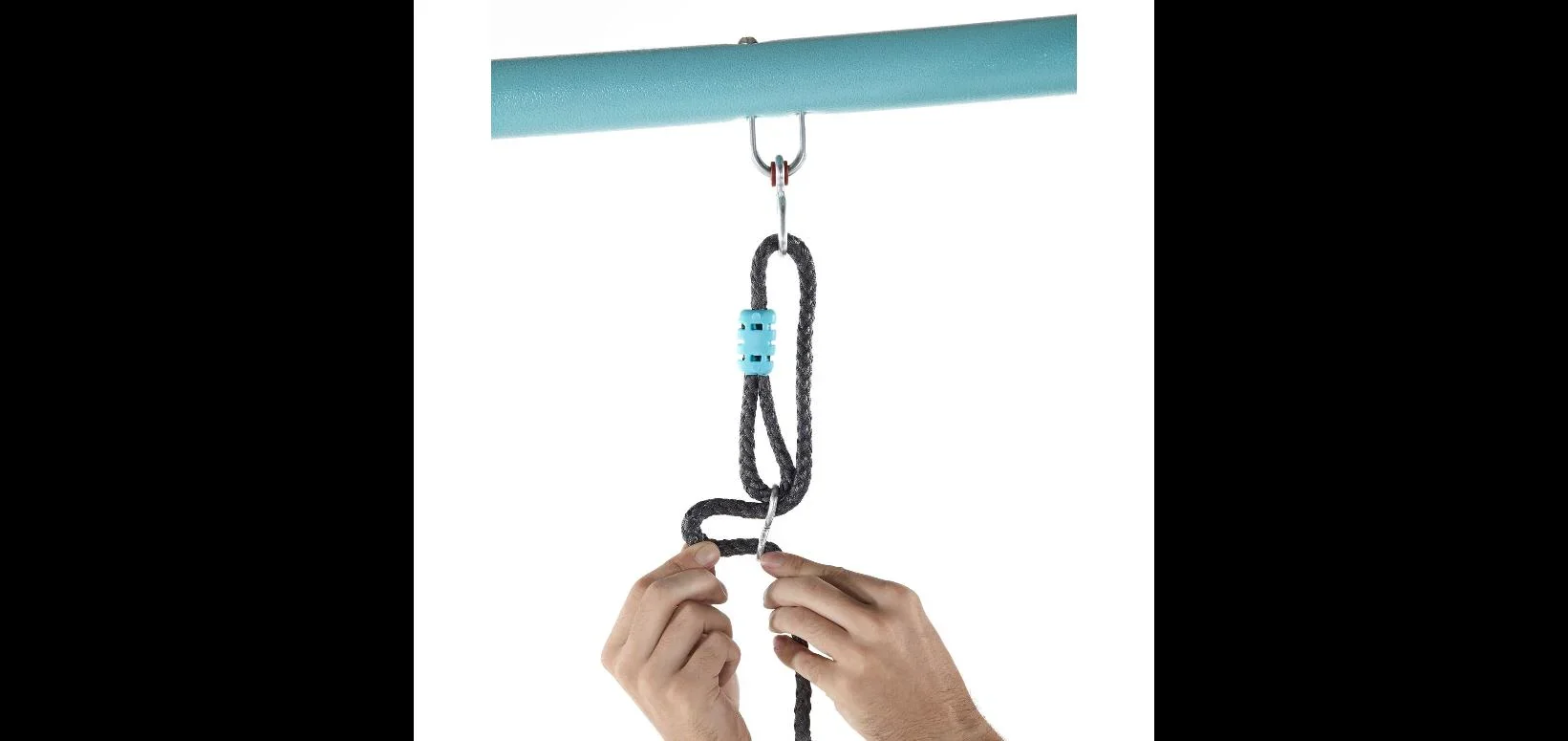 Premium Metall Schaukel mit Nebelsprühfunktion, Outdoor-Einzelschaukel für Kinder, Schaukelseile höhenverstellbar - 2