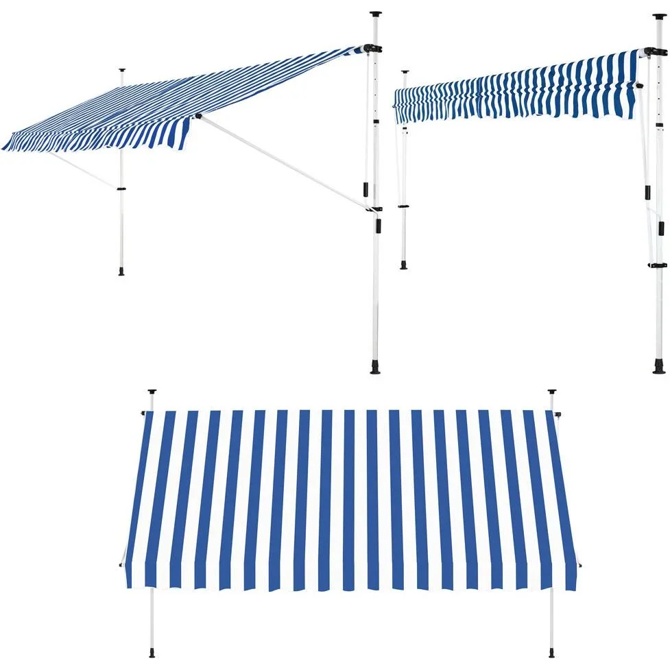 Klemmmarkise blau/weiß 150cm - 0