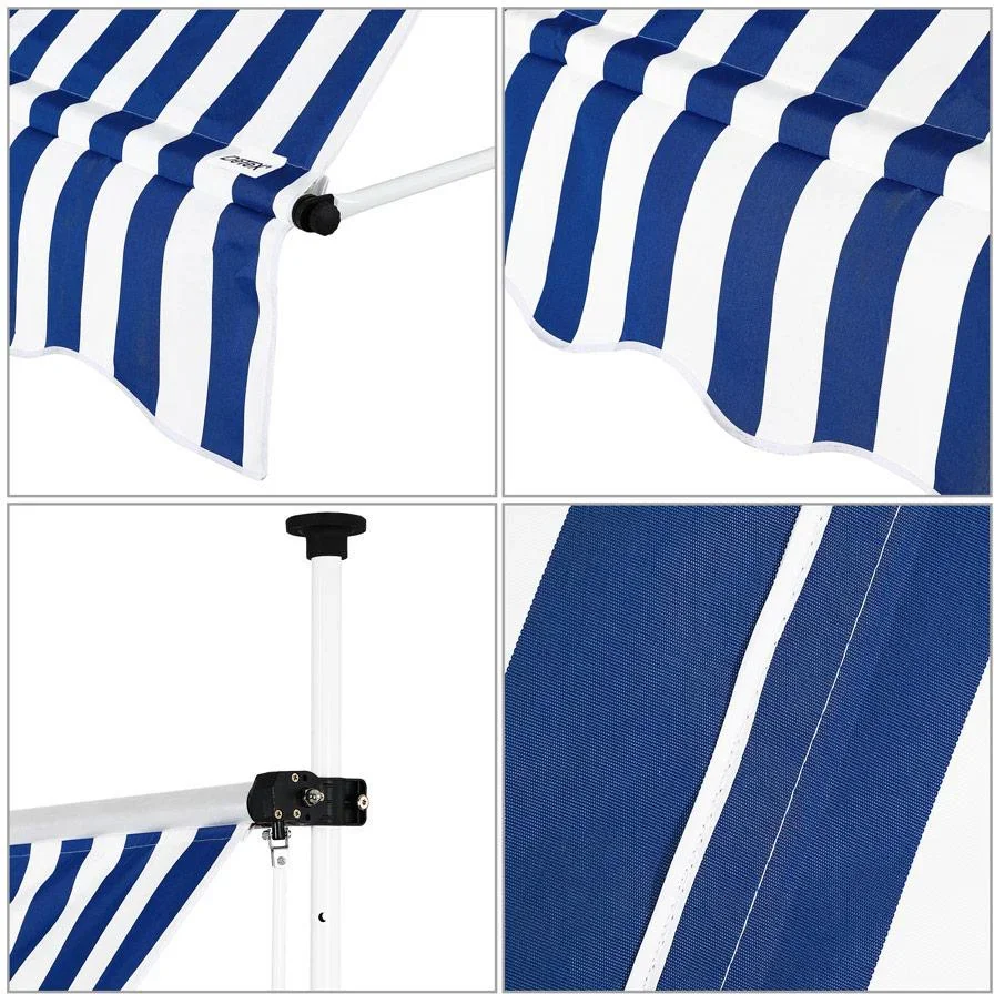 Klemmmarkise blau/weiß 150cm - 4