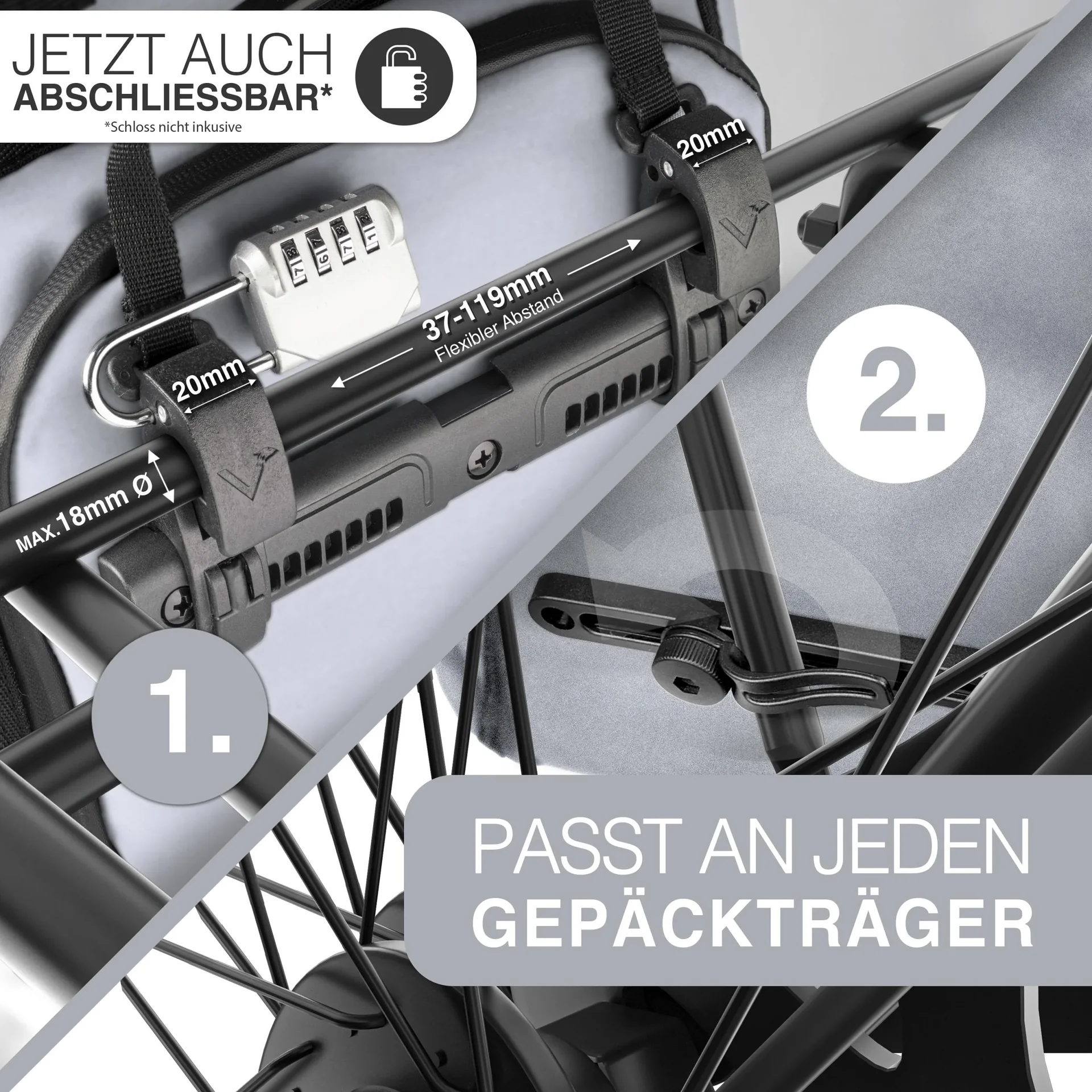 ValkPro 3 in 1 Fahrradtasche, Grau reflektierend - 3