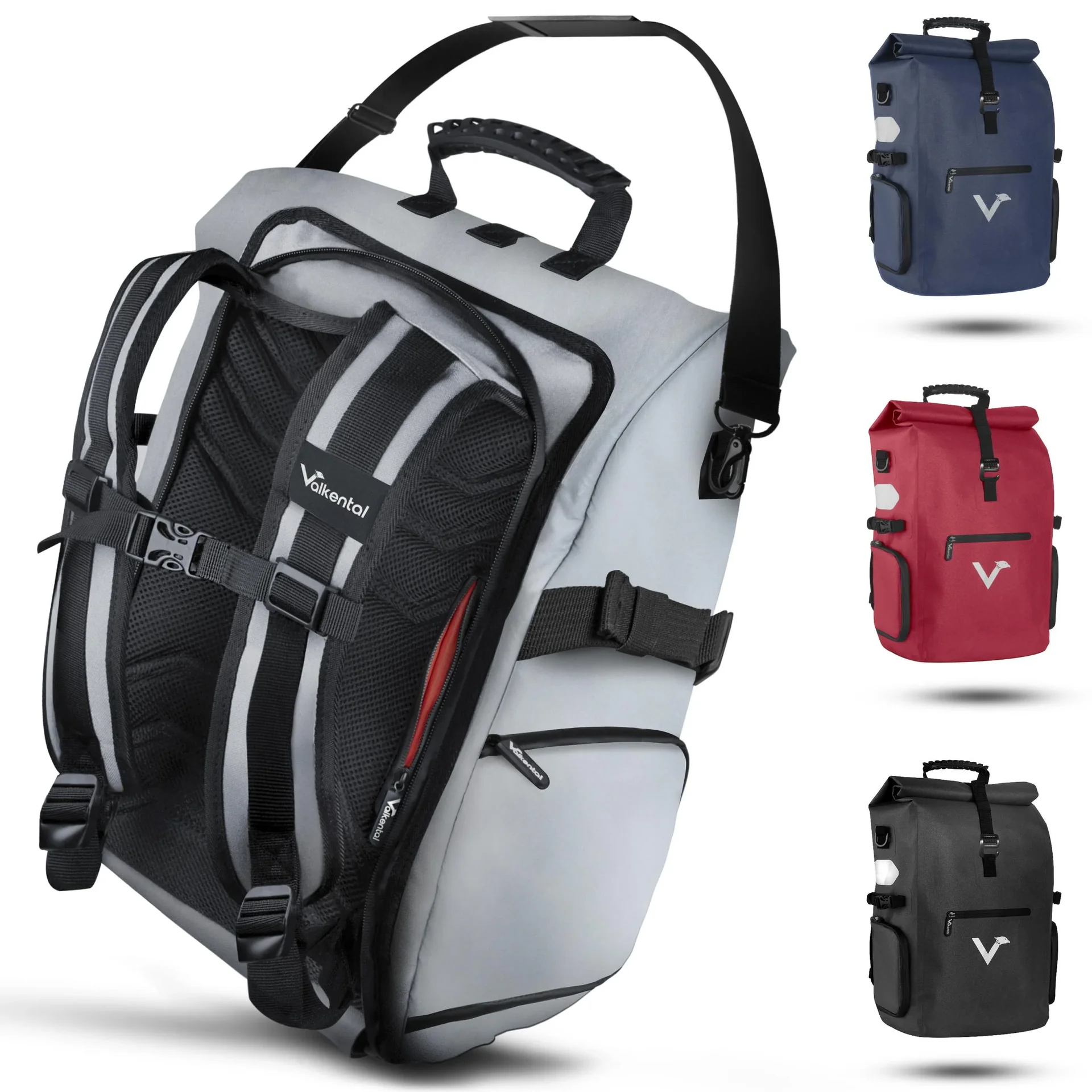ValkPro 3 in 1 Fahrradtasche, Grau reflektierend - 4