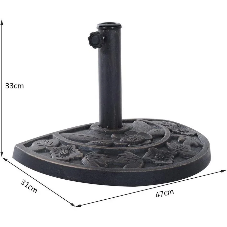 Sonnenschirmständer halbrund Schirmständer Schirmfuß 47x31x33cm - 2