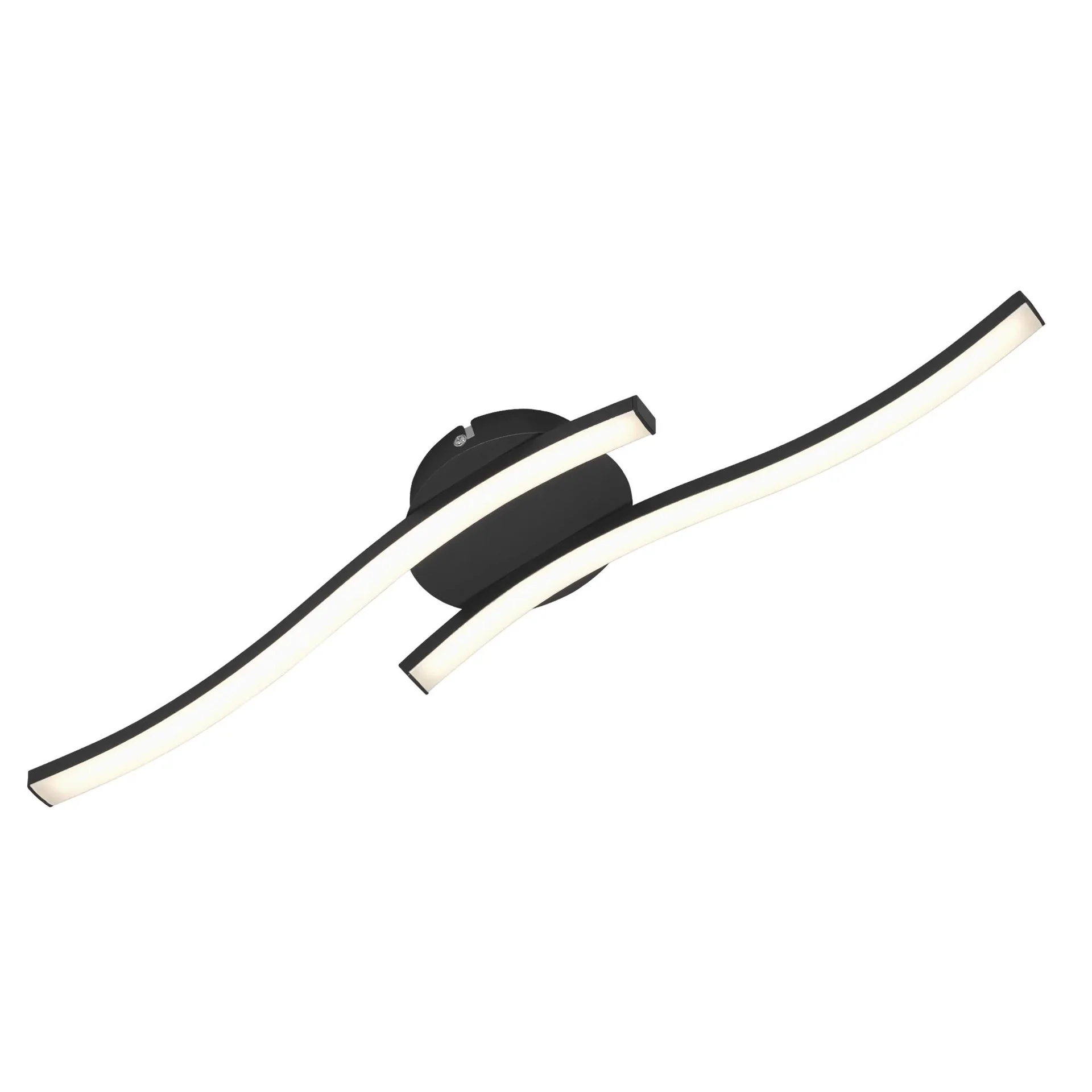 LED Wand- und Deckenleuchte, 2 LED Stäbe geschwungen, schwarz, 12 Watt, 960 lm, 3.000 K - 1
