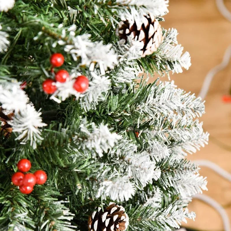 Weihnachtsbaum 1,5 m Christbaum Tannenbaum mit 25 roten Beeren - 0