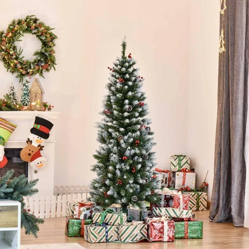 Weihnachtsbaum 1,5 m Christbaum Tannenbaum mit 25 roten Beeren - 2