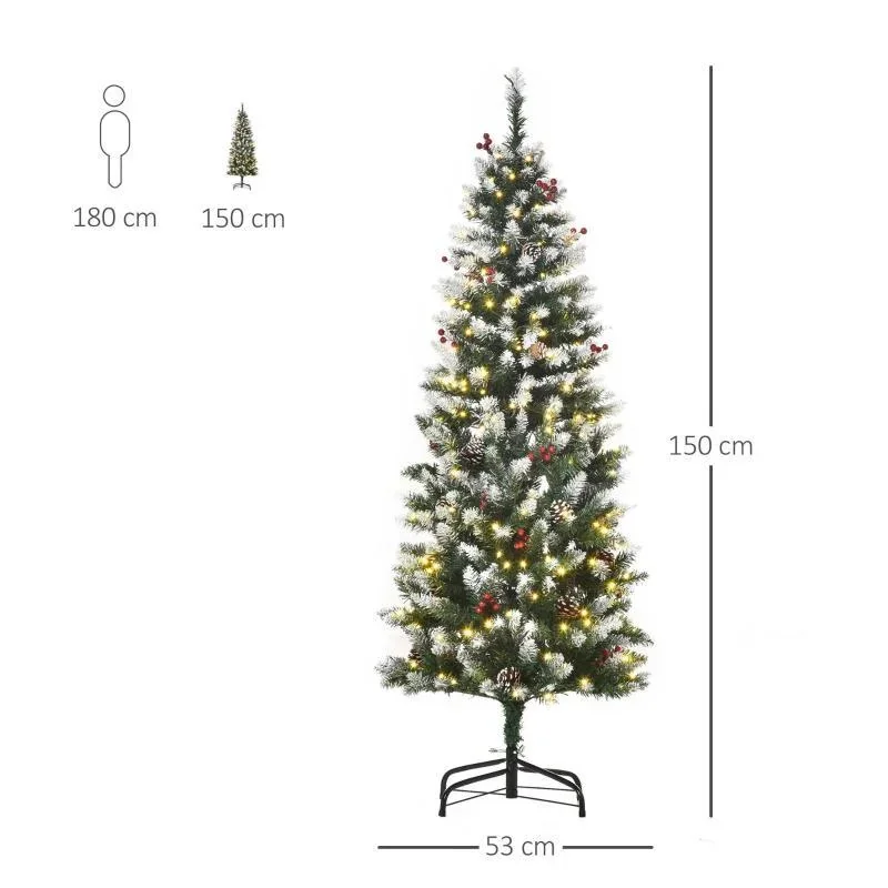Weihnachtsbaum 1,5 m Christbaum Tannenbaum mit 25 roten Beeren - 3