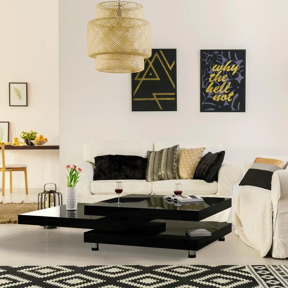 Couchtisch New York schwarz 76x76 cm verstellbar - 1