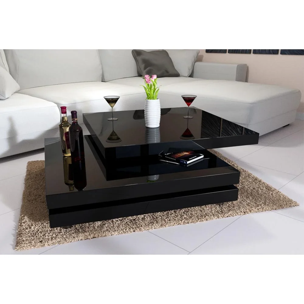 Couchtisch New York schwarz 76x76 cm verstellbar - 3