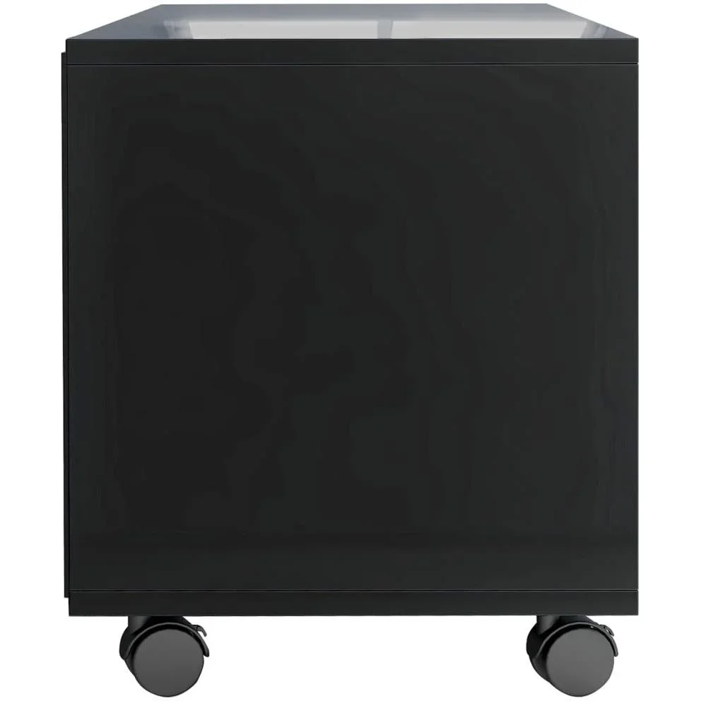 TV-Schrank mit Rollen 90x35x35 cm Spanplatte Hochglanz schwarz - 4