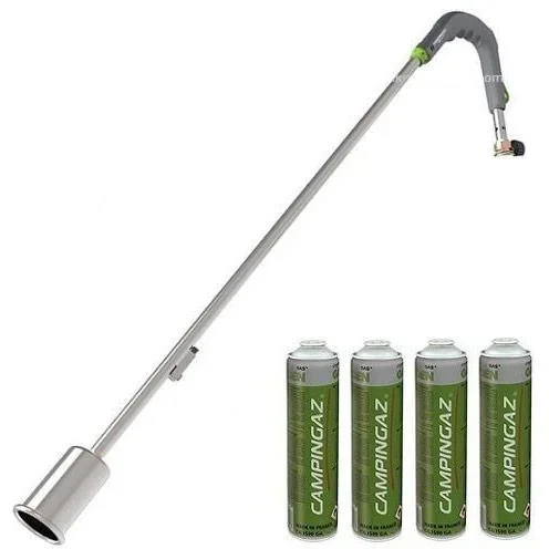 Campingaz GT3000PZ Unkrautbrenner mit Piezo-Zündung und vier zusätzlichen Gasflaschen - 0
