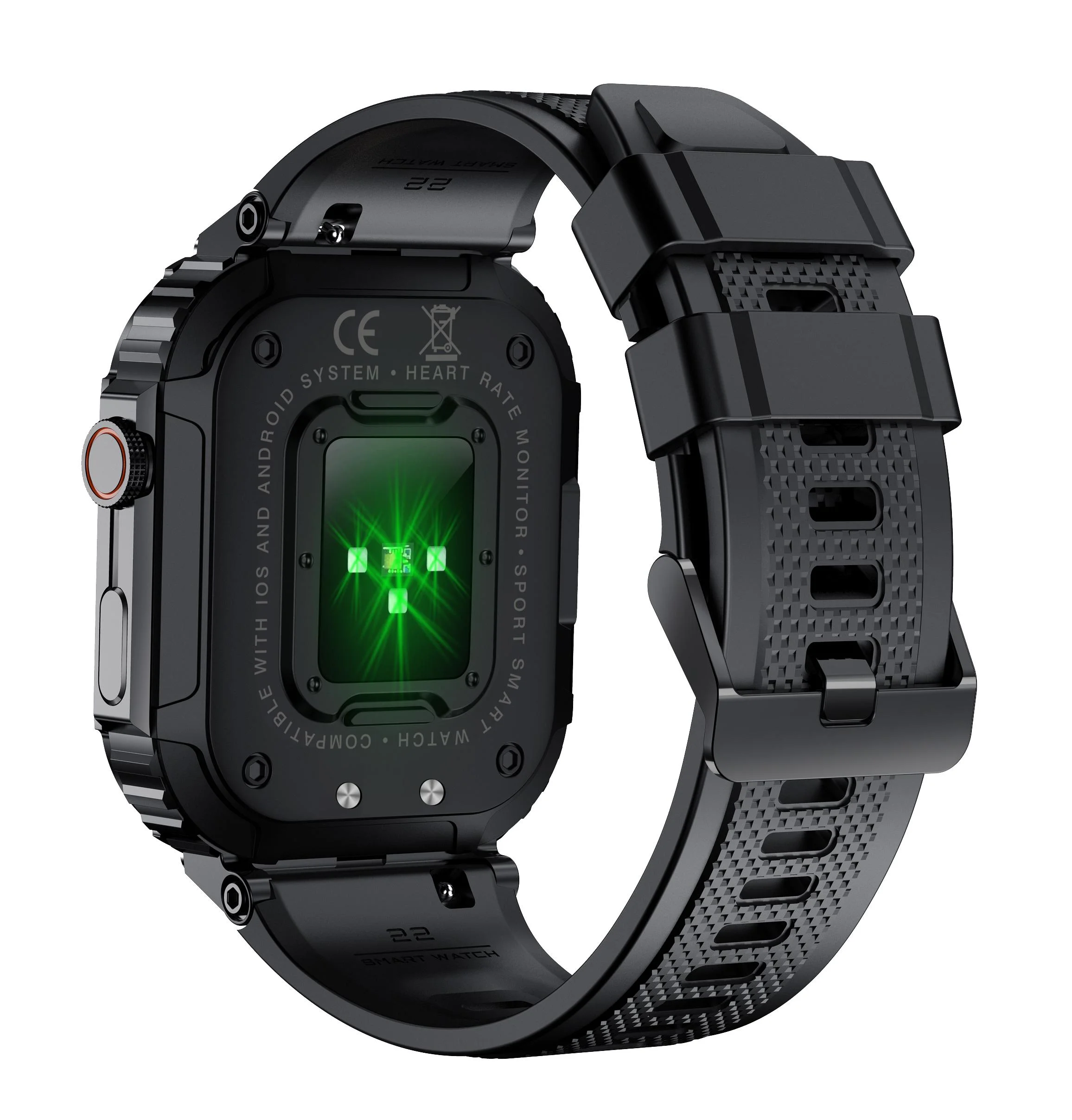 Bluetooth Smartwatch mit Herzfrequenz, Blutdruck und Blutsauerstoffmessung, schwarz - 4