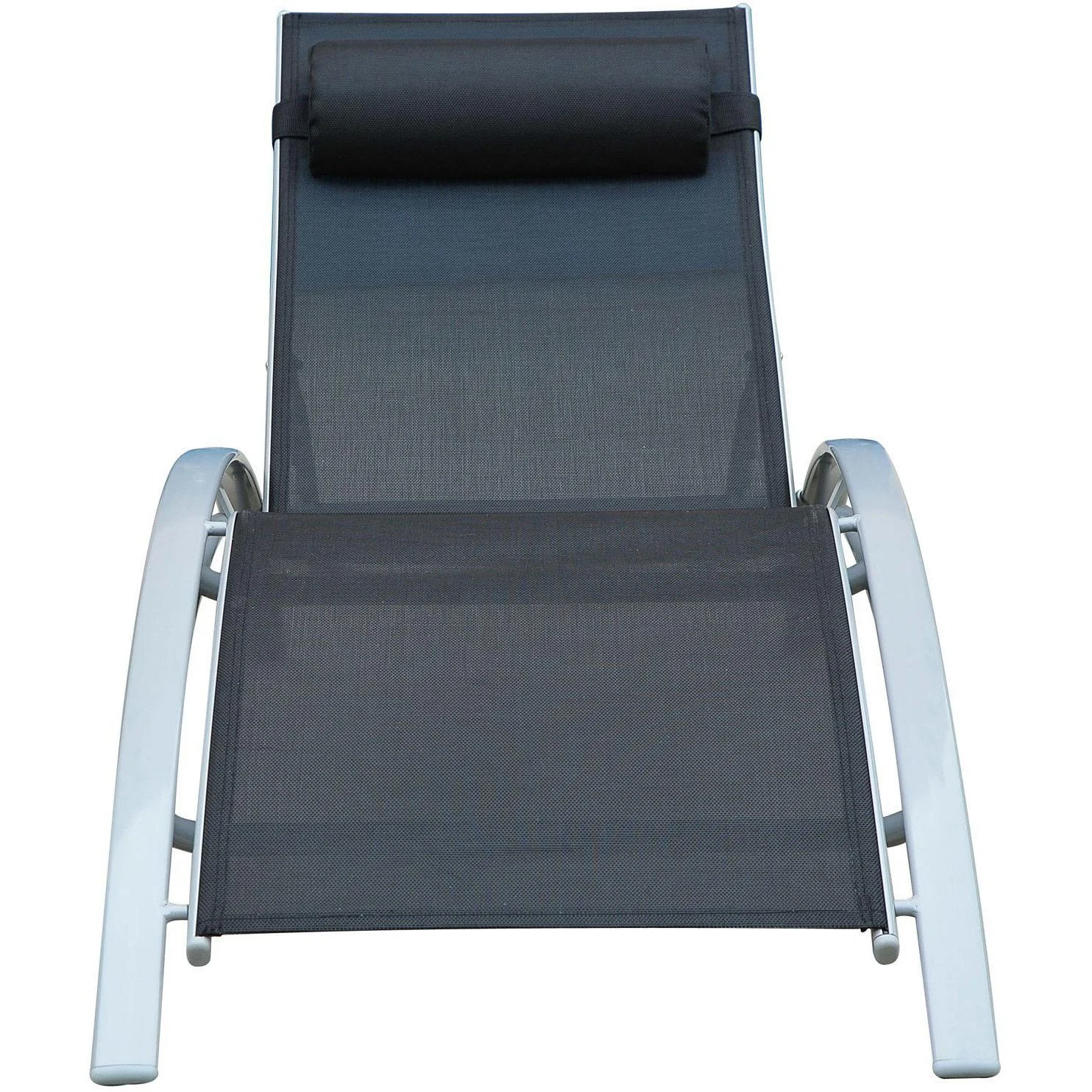 Alu Sonnenliege höhenverstellbar mit Liegematte und Nackenrolle - 2