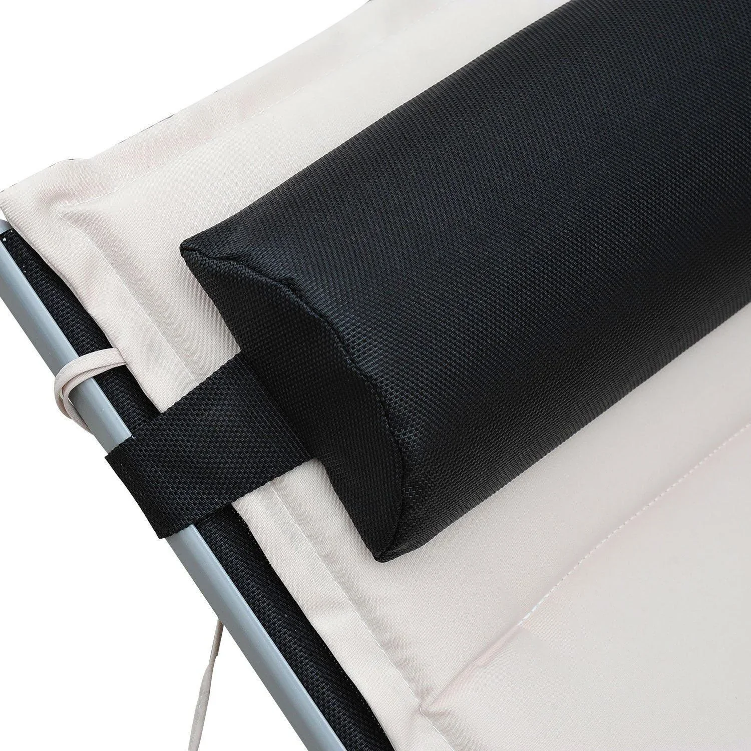 Alu Sonnenliege höhenverstellbar mit Liegematte und Nackenrolle - 4