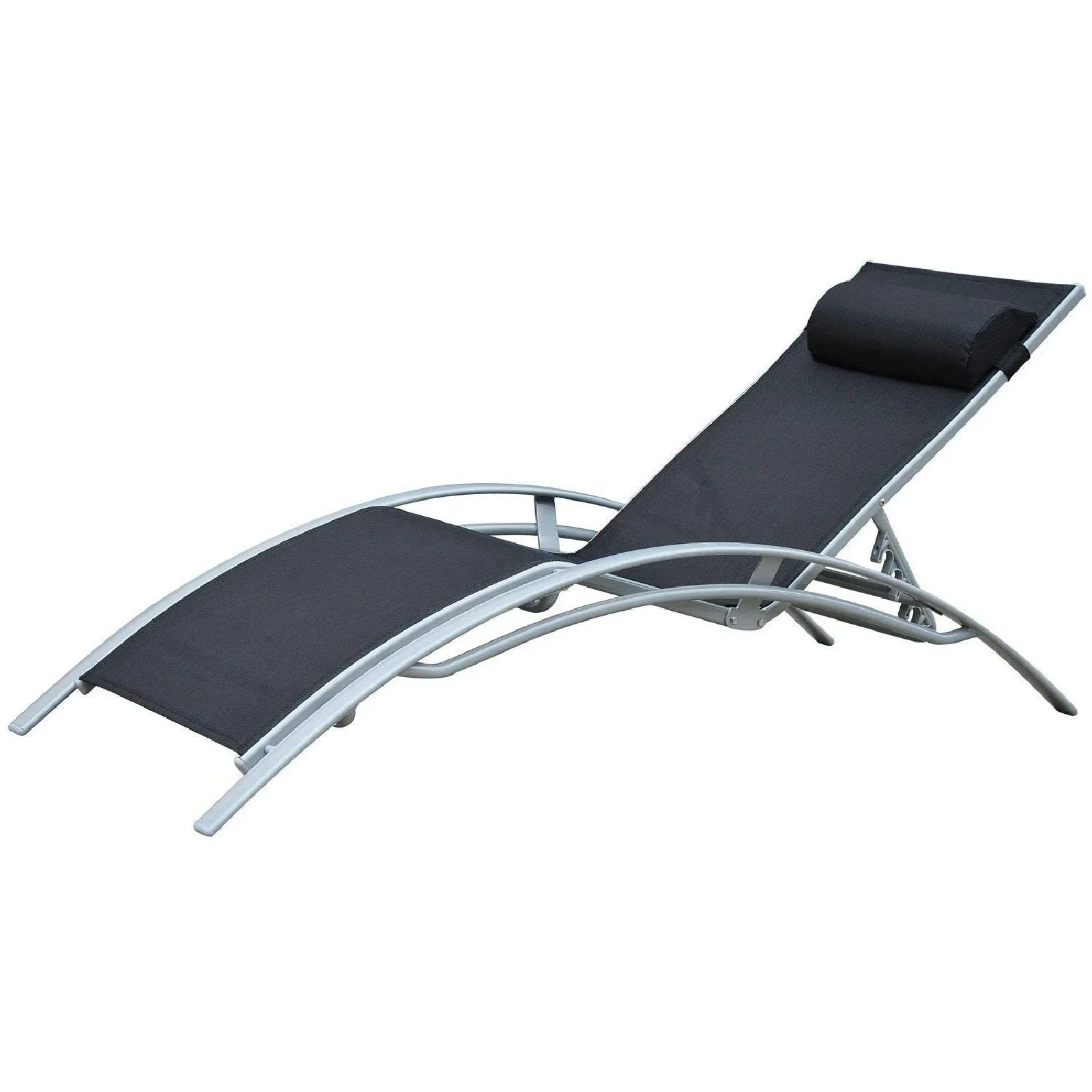 Alu Sonnenliege höhenverstellbar mit Liegematte und Nackenrolle - 6