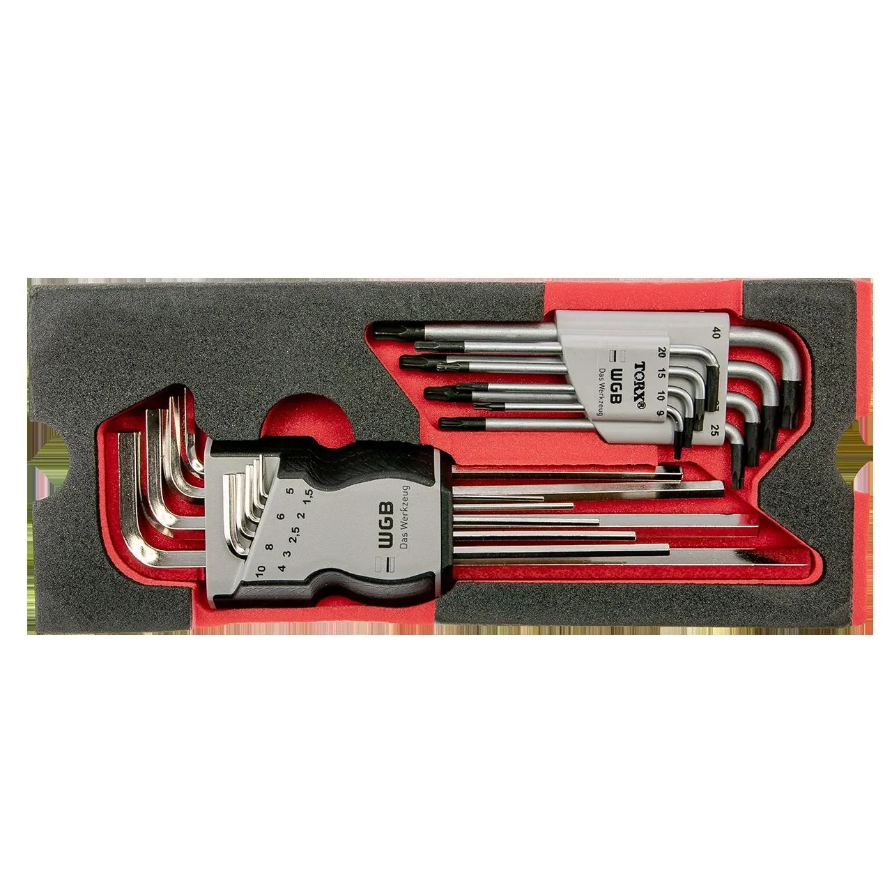 Werkstattwagen - 5 Schubladen, bestückt mit 9 Modulen, 140-teilig - 4