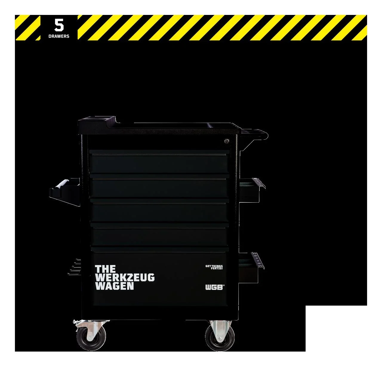 Werkstattwagen - 5 Schubladen, bestückt mit 9 Modulen, 140-teilig - 5