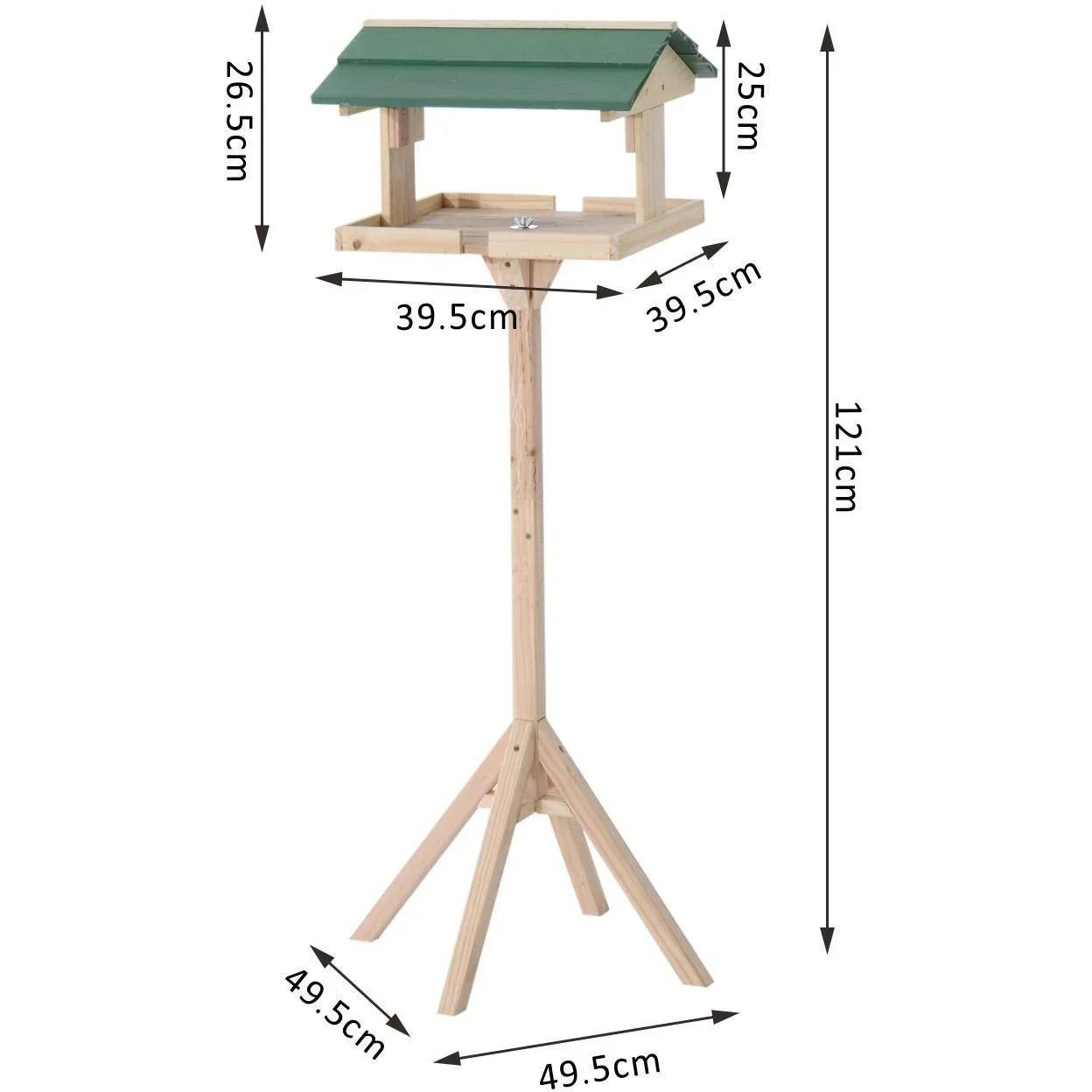 Vogelhaus Vogel Futterhaus mit Ständer Kiefer - 5